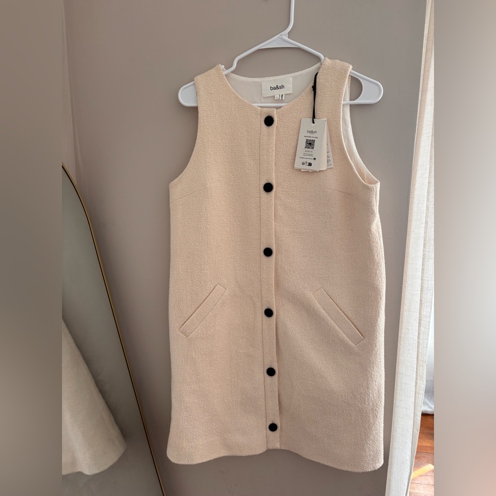 NWT ba&sh | Parveen Cotton-Blend Sleeveless Dress in ecru (sold out style/size!) - Picture 5 of 10